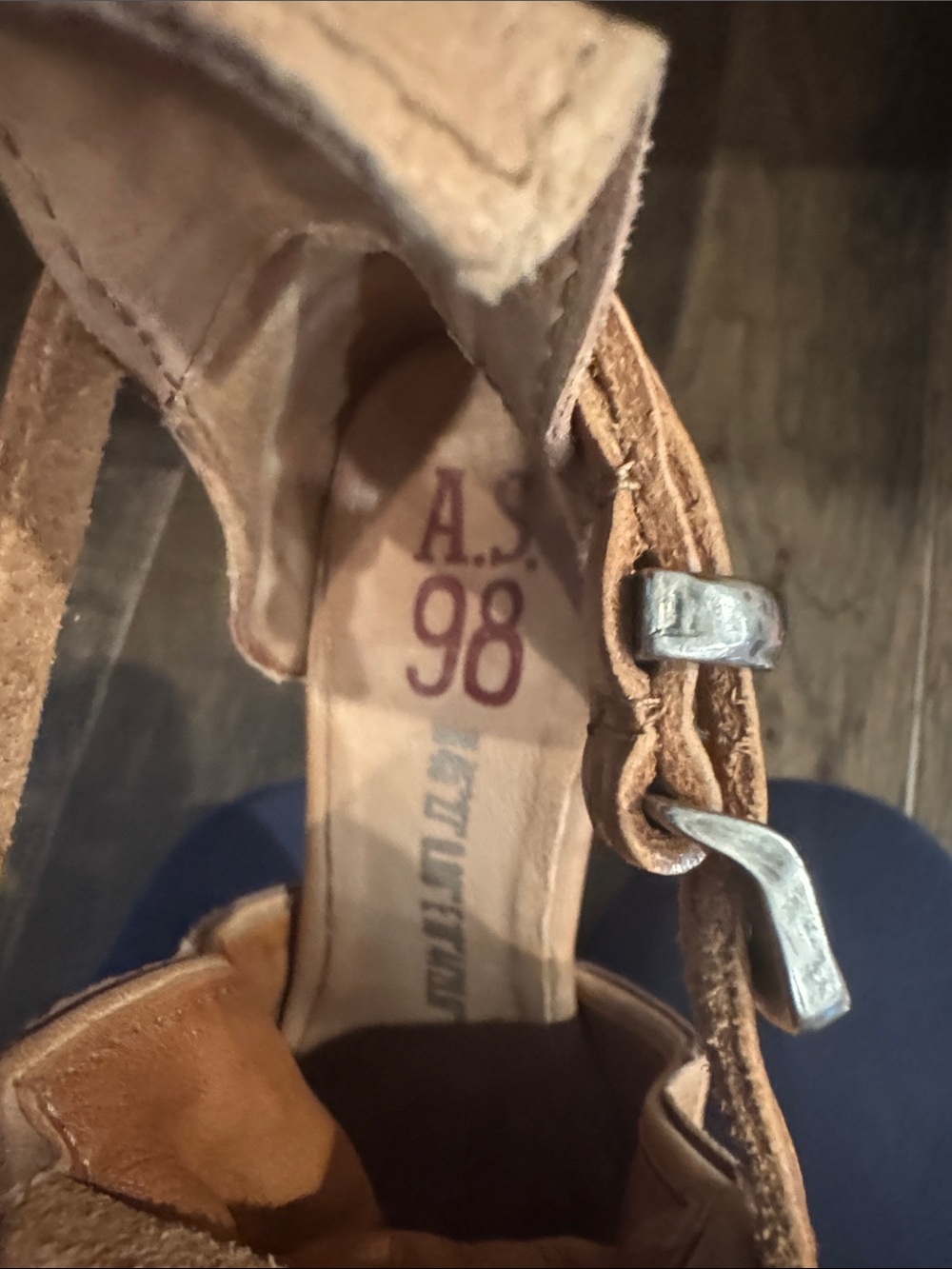 👡A.S. 98 EXCELLENT CONDITION! Womens Tan Studded Open-Toe Ankle Booties👡 - Picture 5 of 6
